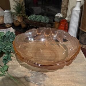 Rare Vintage Pink Rosaline Serving Bowl Made in France 9.5 inches Glass